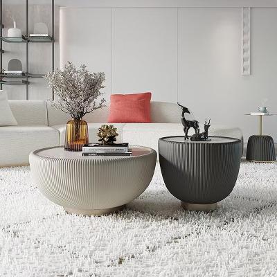 China Nordic Convertible Luxury Round Granite Flag Stone Coffee Table Sets New Modern Design Sofa Side Table Furniture for sale