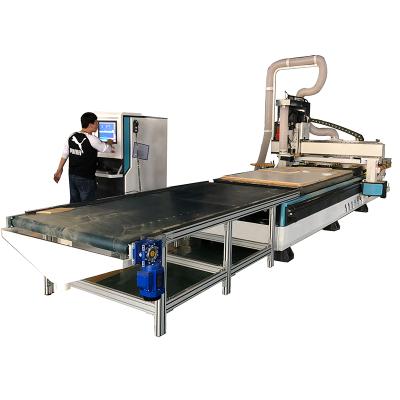 China Factory cnc woodworking machine with ATC/cnc router furniture processing line with automatic feeding system for sale