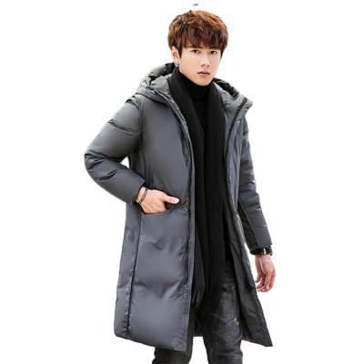 China Custom Made Mens Autumn Winter Striper Jackets Windproof Down Jacket Pocket Solid Color With Hood for sale