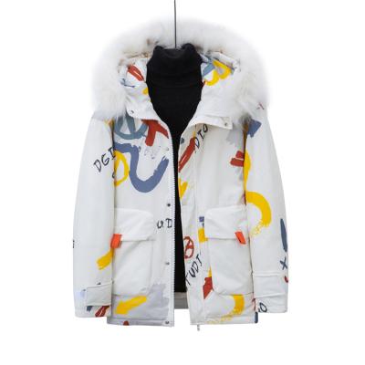 China Custom Logo Men Eco-Friendly Fashion Outdoor Down Jacket Windproof With Fur Hood for sale