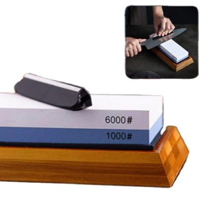 China Professional Brown Corundum Knife Sharpener Stone Double Side Whetstone Kitchen Sharpening Grinder Oilstone Honing Set for sale