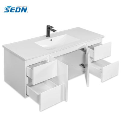 China Modern Wall Mounted Bathroom Sink Vanity Unit Large Bevel-handle Finger Pull Factory Professional Custom Storage for sale