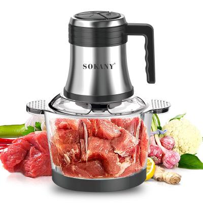 China Hotel 7026 High Performance Thickened Glass Body Meat Grinder Cleaver 3l 800w Chopper for sale