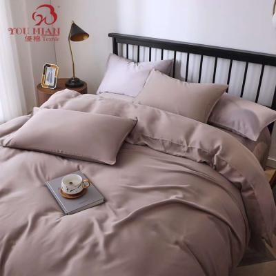 China Nondisposable Luxury Organic Bed Sheet 100% Bamboo Fiber Embroidered Bed Sheet Tencel Hot Selling Bamboo Bedding Set for sale