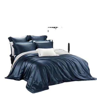 China Anti-Static Home Textile Embroidered Four Piece Set Washed Silk Comforter Bedding Silk Comforter Set Luxury Bedding for sale