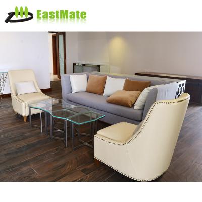 China Contemporary modern furniture Sofa Chair High Quality Leather simple Sofa Hotel Furniture Genuine Leather living room sectional for sale