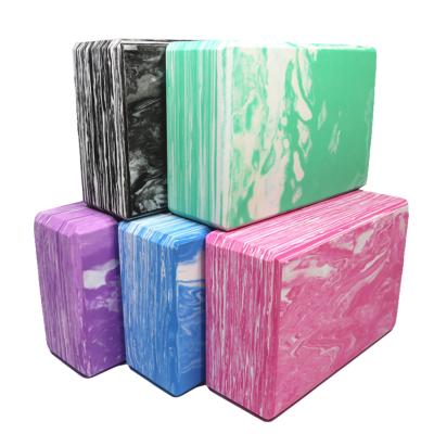 China Hot High Density Fitness Full Logo Yoga Block Brick Custom Made Yoga Pilates Marble Yoga Mat And Block Set 4*6*9 for sale