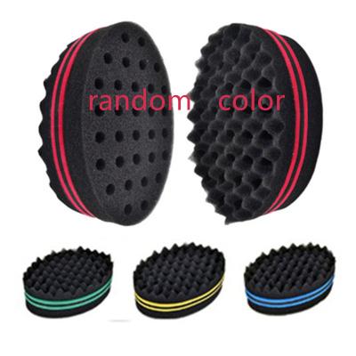 China Fashionable Appearance Wave Shaped Sponge Hair Twist Brush Double Sided New Double Sides Magic Twist Hair Sponge Brush for sale