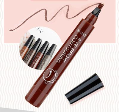 China Pen Fine Sketch Liquid Long Fork Eyebrow Tip Pencil Four Heads Waterproof Natural Waterproof Eyebrow Tattoo Long Lasting Eyebrow Enhancers for sale