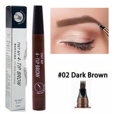 China LULAA Pen Fine Sketch Liquid Long Fork Eyebrow Tip Pencil Four Heads Waterproof Natural Waterproof Eyebrow Tattoo Long Lasting Eyebrow Enhancers for sale