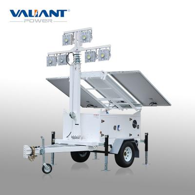 China Q235 Solar Powered Mobiles Light Tower For Outdoor Lighting for sale