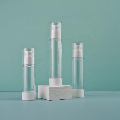 China Cosmetic Luxury Lotion Plastic Bottles Airless Transparent Bottle AS Spray Or Bottled Lotion With Pump for sale