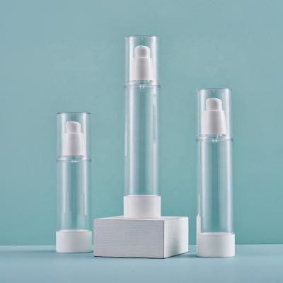 China Cosmetic Transparent Plastic Airless Bottle With Lotion Pump Bottle For Skin Care for sale