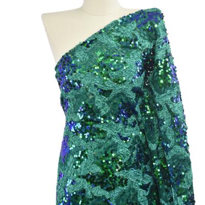 China Other Emerald Green African Bridal Wedding Luxury French Mesh Embroidery Tulle Glitter Lace Fabric for sale