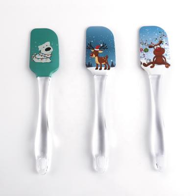 China Amazon Sustainable Hot-selling Multifunctional Kitchen Baking Decorating Tools Christmas Silicone Spatula for sale