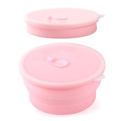 China Kitchen Silicone Microwavable BPA Free Keep Warm Round Lunch Box Food Storage Lid Airtight Containers for sale