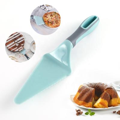 China Wholesale Custom Blue Disposable Recycling Cake Pastry Bread Pizza Non-Stick Plastic Manual Serving Cutter Knife for sale