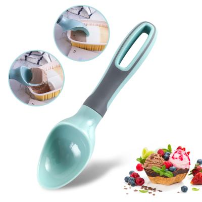 China Viable Wholesale Kitchen Instruments Ice Cream Tools Blue Plastic Ice Cream Cup Scoop Spoon Scooper for sale