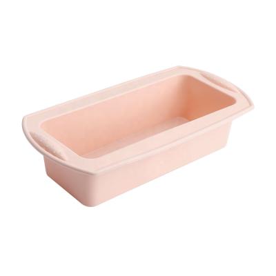 China Custom Viable Pink Rectangular Kitchen Silicone Cake DIY Baking Heat Resistant Non-Stick Mold for sale