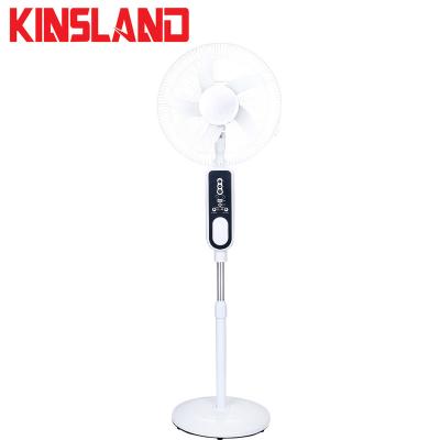 China Brushless AC DC Operation Moter 16 Inch Stand Up Fan Rechargeable Fan With Led Light USB Can Link With Solar Panel Led Light Bulbs for sale