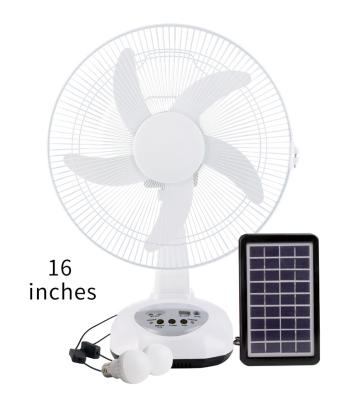 China 12 Inch Solar Rechargeable Electric Fan Solar AC DC Fan With Solar Panel Low Price for sale