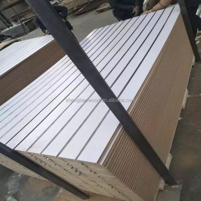 China Modern slatwall 18mm slot MDF / slotted groove MDF board / decorative slatwall for sale