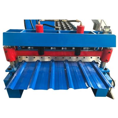 China Building Material Shops High Speed ​​After Cutting Trapezium Roofing Tile Roll Forming Machine Roof Sheet Roll Forming Machine for sale