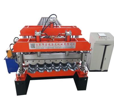 China Building Material Stores HY-1000 Aluminum Glazed Metal Roof Tile Wall Panel Roll Forming Machine for sale