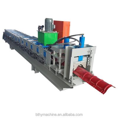 China COVER Most Popular Color Sheet Steel Metal Rain Gutter Roof Ridge Cap Roll Forming Machine for sale