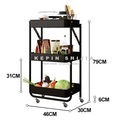 China Sustainable Corner Folding Cart Carts Space Saving Rotating Spice Rack Jar Rack Organizer Kitchen Organization for sale