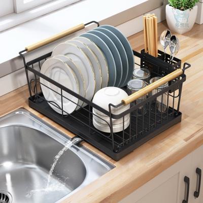 China Sustainable Counter Top Kitchen Utensil Draining Shelf Stainless Steel Dish Drying Rack for sale