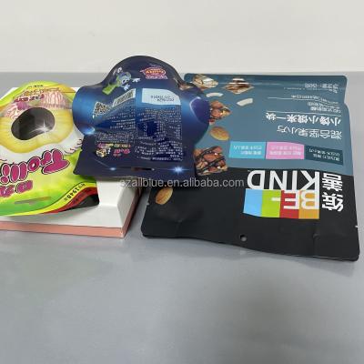 China Moisture Proof Custom Design Smell Proof Hologram With Window Can Hold Child Safety Zipper Mylar Outlet Bags for sale