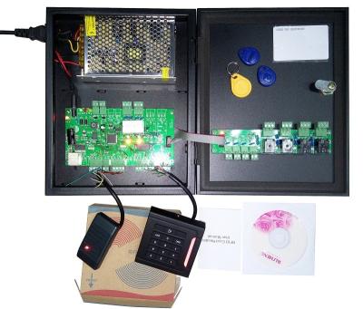 China Painel de quatro portas do controlo de acessos do sistema do controlo de acessos da porta da segurança do cartão da identificação à venda