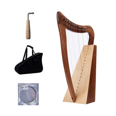 China 15 lyre harp string instrument 15 string lyre solid mahogany high end solid wood harp for sale for sale