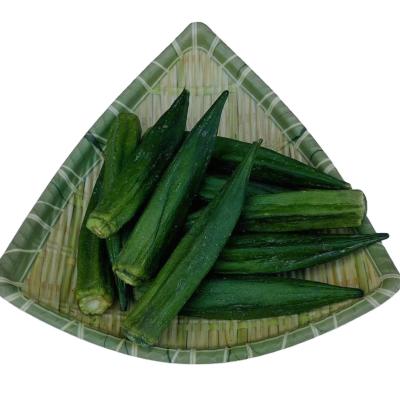 China Low Salt Vacuum Fried Okra Semi Soft Crispy Roast Vegetables for sale