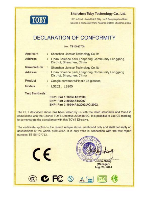 CE - Shenzhen Lionstar Technology Co.,Ltd