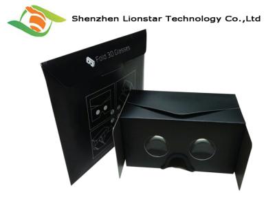 China Flat Type Cardboard Virtual Reality 3D Glasses For 360 Video , Cardboard VR Viewer for sale