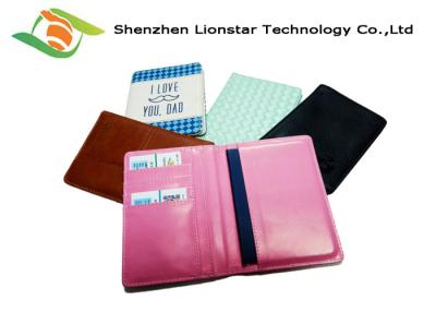 China Handmade Leather Craft Gifts , PU Leather Passport Holder Travel Wallet for sale