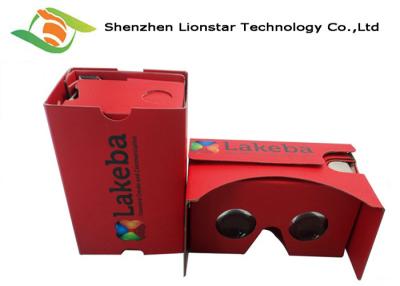 China Red Paper Virtual Reality Cardboard Viewer 360 Degree 3D Goggles For Watching Movie for sale