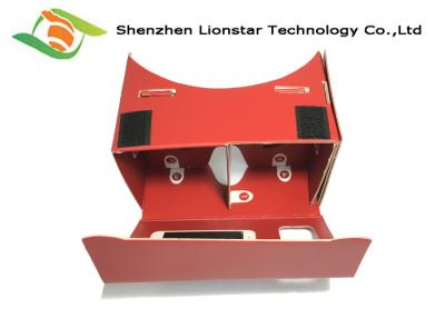 China Red Virtual 3d Cardboard Virtual Reality Glasses For 3.5-5.3 Inch Smartphone for sale