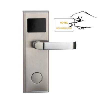 China Silver Stainless Steel RFID Hotel M1 Smart Card Swiping Door Lock for sale