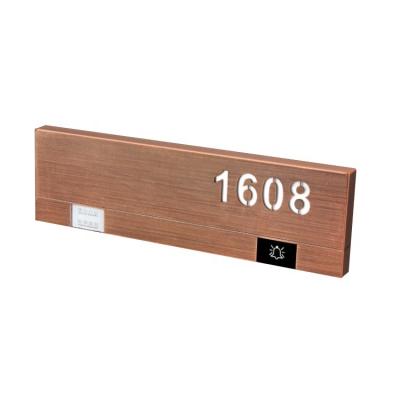 China Modern Stainless Steel Panel Hotel Logo LED Door Room Number Touch Plate Do Not Touch Sign for sale