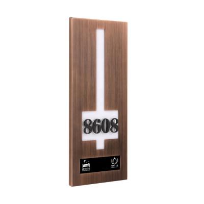 China Modern Customized Stainless Steel Electronic Hotel Sign Room Door Number Plates for sale