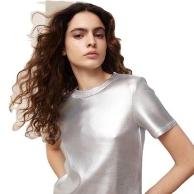 China QUICK DRY Women's Fashion Silver Coated T-Shirt for sale