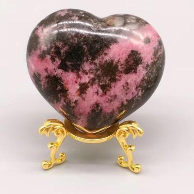 China China wholesale natural polished rhodonite love heart stone for sale for sale