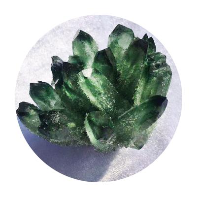 China Natural Group of China Phantom Green Druse Quartz Crystal for sale