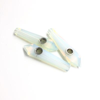 China Wholesale Custom Modern Opal Quartz Crystal Smoking Pipe Synthetic Cigarette Holder for sale