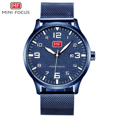 China Hot Selling New Product Fashion Custom Logo MINI FOCUS Mesh Band Quartz Wrist Men Steel Watches Made In China for sale