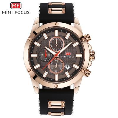 China Mini Focus Casual Quartz Silicone Band Chronograph Men's Watches For Business MF0089G for sale