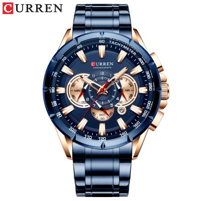 China Fashion Men's Relogio Masculino Chronograph Watch CURREN 8363 Brand Quartz Simple Luxury Waterproof Date Watch Relogio Masculino for sale